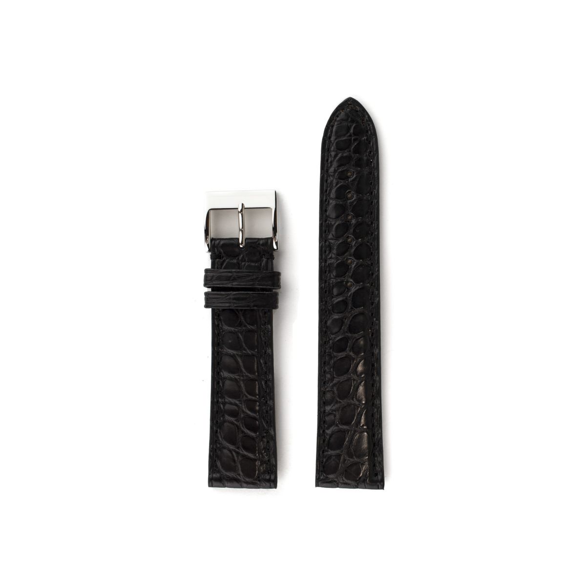 Croco Matt Black Handmade leather watch straps | LIC Leather