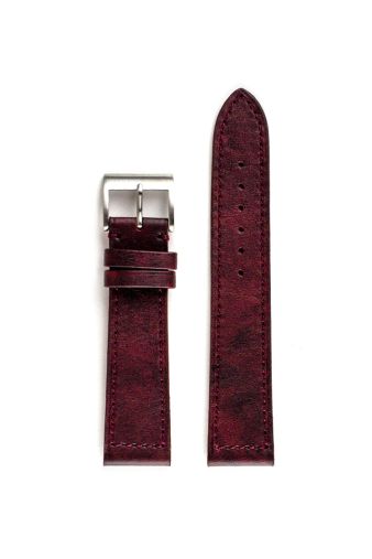 Maroon leather watch on sale strap